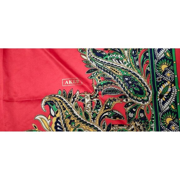 Aker, vintage silk scarf Size 34''x34'' - Picture 4 of 9